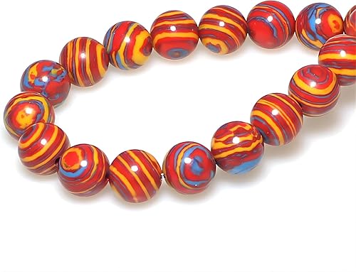 Miniatura 2 de MJDCB - Cuentas para hacer joyas, distintas piedras preciosas disponibles, Azul Rojo Amarillo Malaquita, 4mm