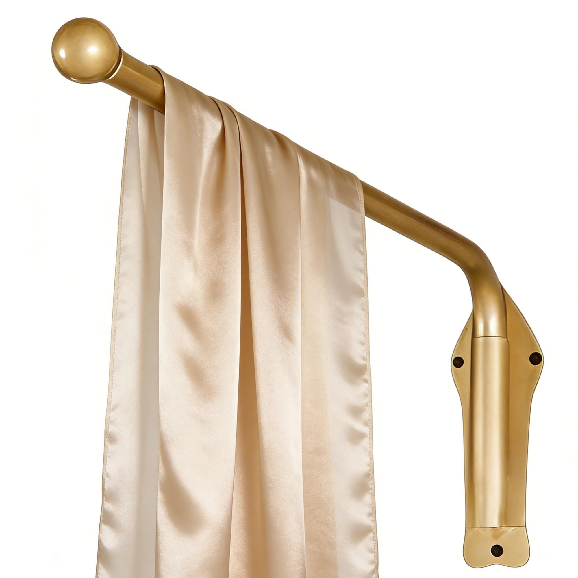 Tringle à rideaux pivotante 180° dorée 90cm robuste