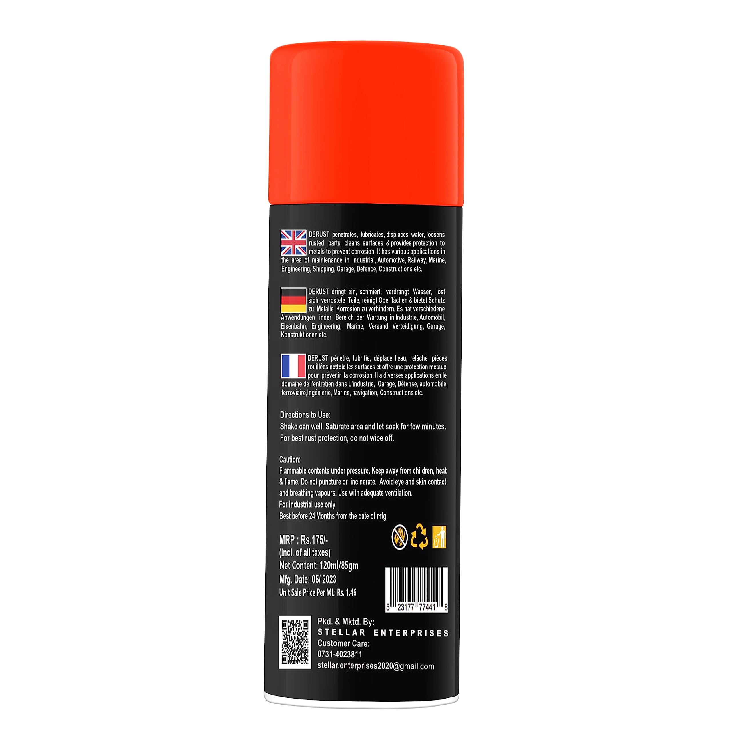 BLACKBIRD De-Rust Spray & Rust Loosener | Penetrating Oil for