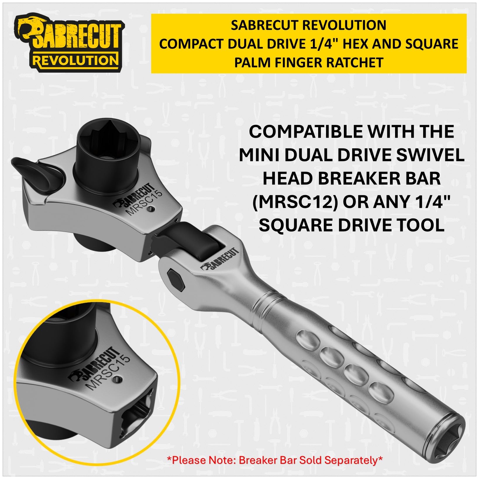 Cliquet SabreCut 2-en-1 – Embout 1/4 Po, Tournevis Et Cliquet, Compact Pour Vos Réparations