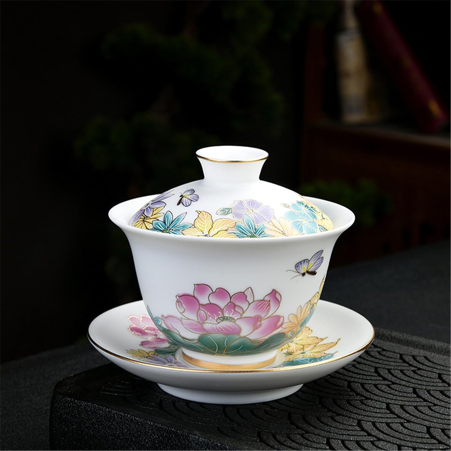 Retro Household Gaiwan Tea Cup Chinese Porcelain Tea Ware-style2