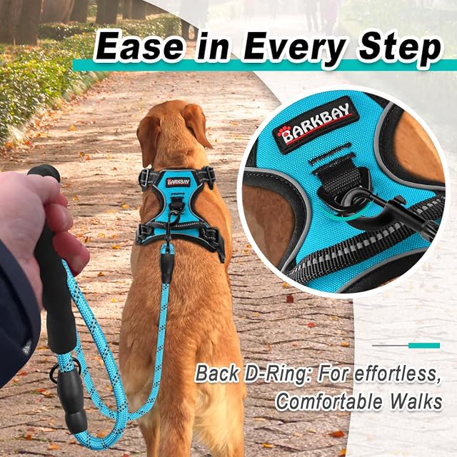 Foto 3 de 8 de BARKBAY Arnés Reflectante para Perro con Clip Frontal y asa de fácil Control para Caminar, Entrenar, Correr