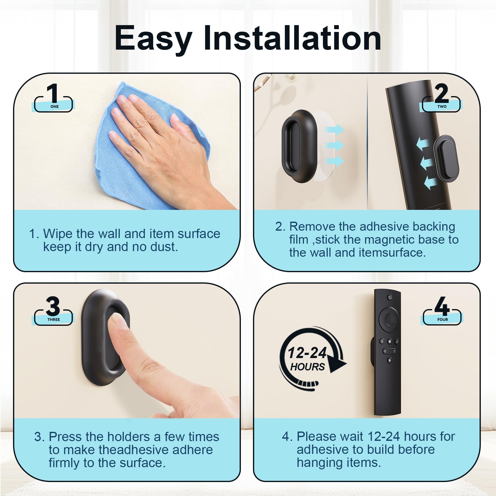 Magnetic Remote Holders - Keep Remotes Organized -3