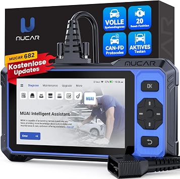 OBD2 Diagnostic Device mucar 682 Diagnostic Tool Car with Full System Diagnostics and 20 Reset Function Car Diagnostic Tool for Active Testing CANFD Protocol Free Update