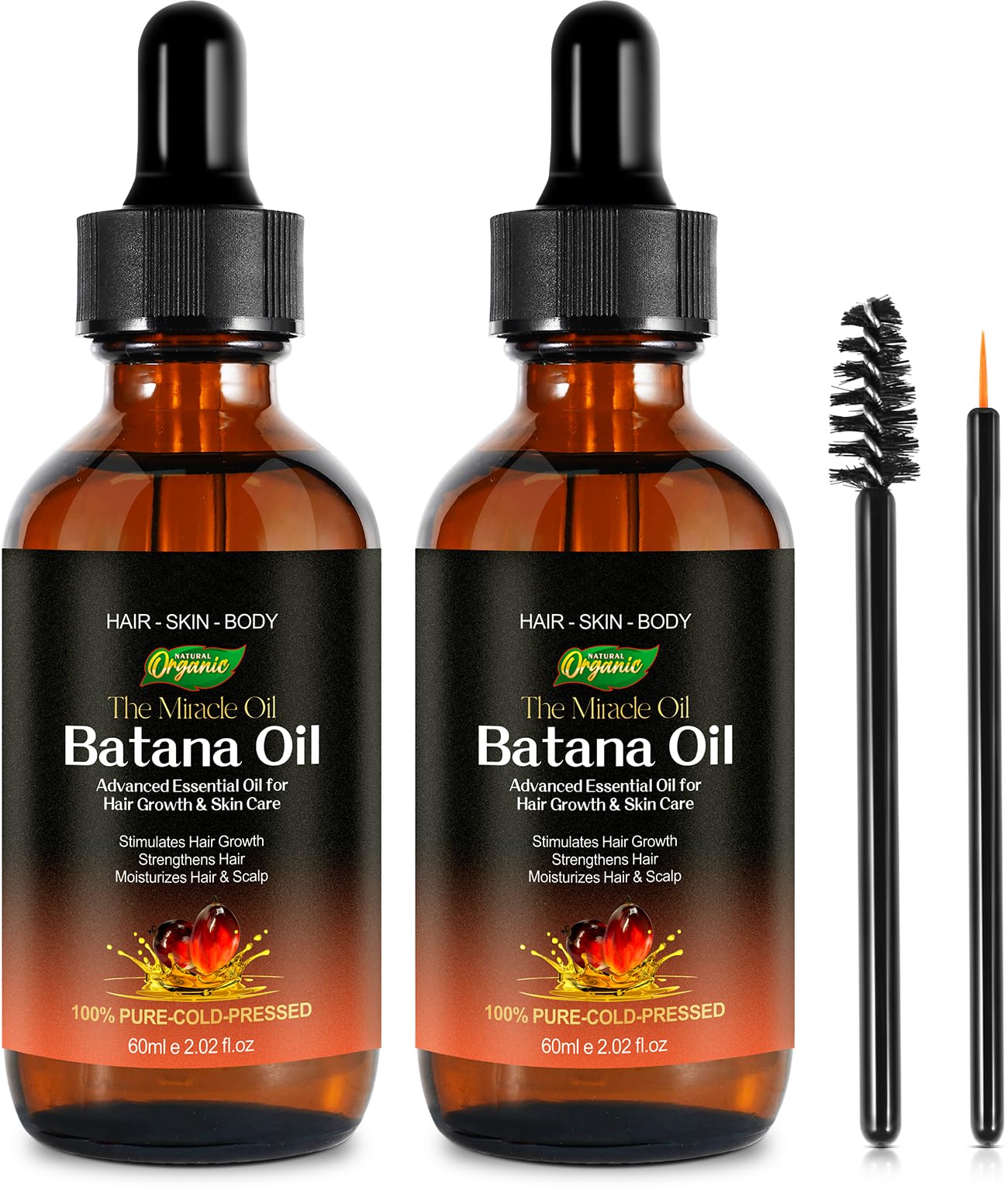 2Pack Batana Oil for Hair Growth Natural Unrefined Batana Oil for Hair Growth Nourish Scalp and Reduce Hair Loss Hair Oils