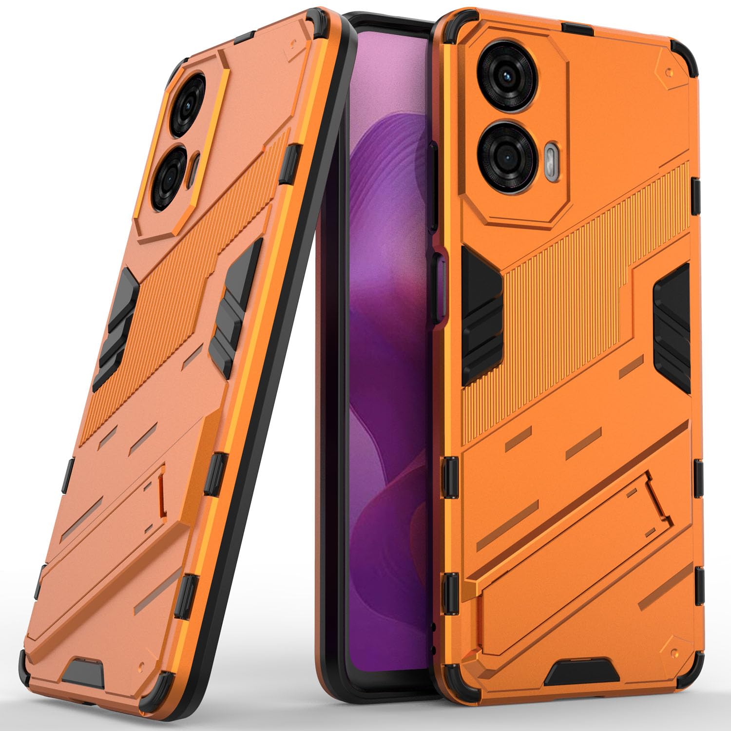 SCIMINPhone Case for Motorola Moto G24 / G24 Power, Two-Layered Protection Hard Shell Case with Integrated Two-Way Kickstand