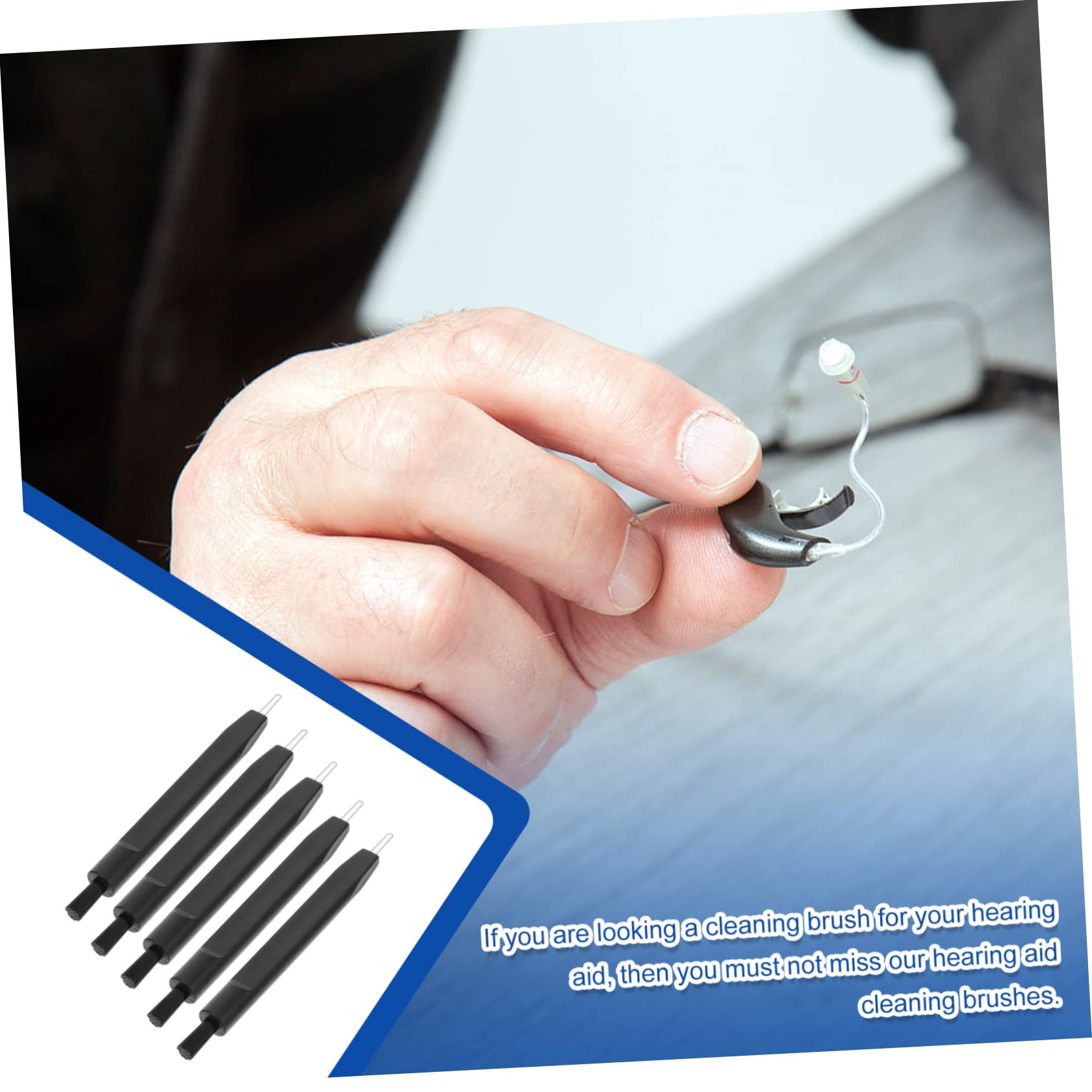 Healeved 2sets Brush Set Cleaning Tools for Sound Amplifier Earwax Cleaning 5pcs*2