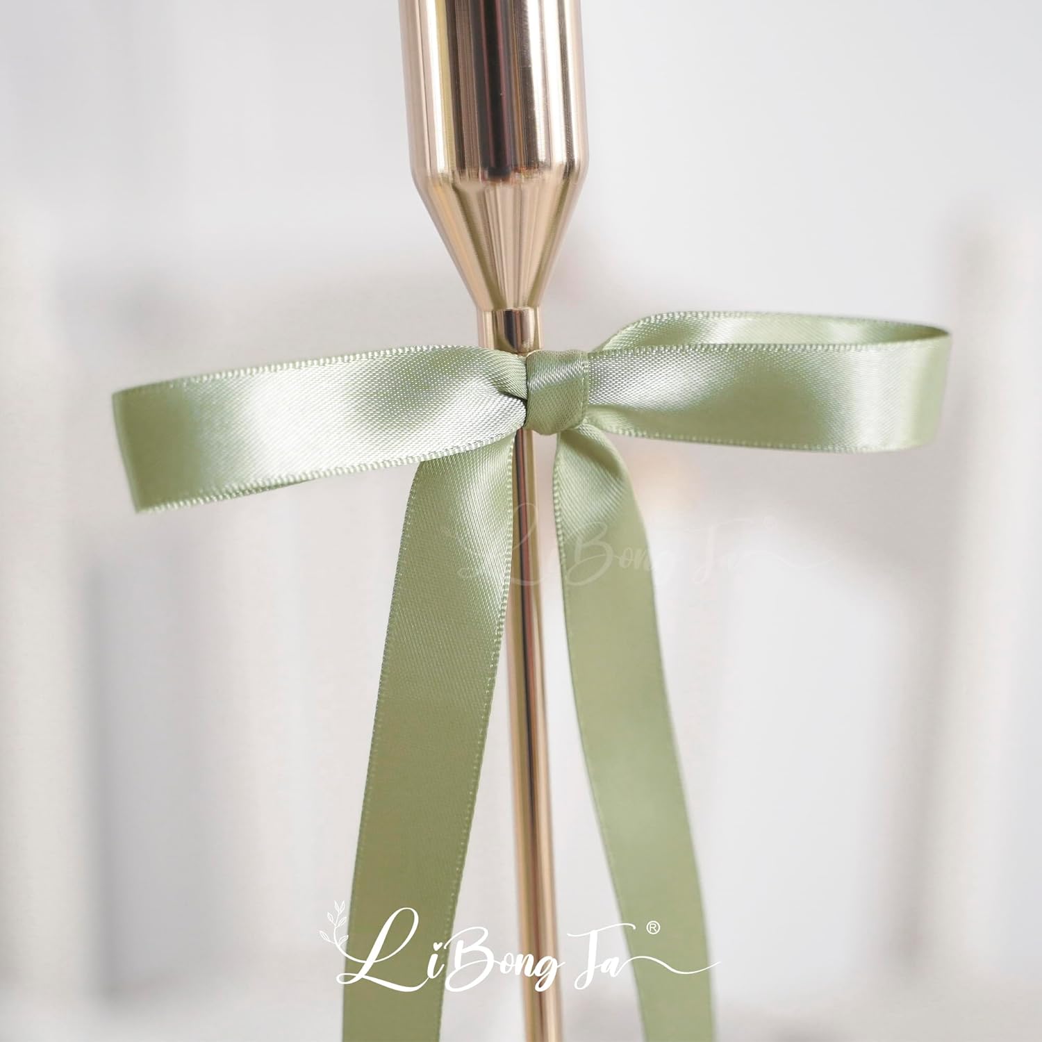 50 PCs Sage Green Bow 5 Inch Long Tail Bows for Gift Wrapping, Wedding Bow Party Decorations, Twist Tie Bows, Satin Bows for Crafts, Premade Bows for Presents, Treat Bags, Bottles, Cakes - Image 5