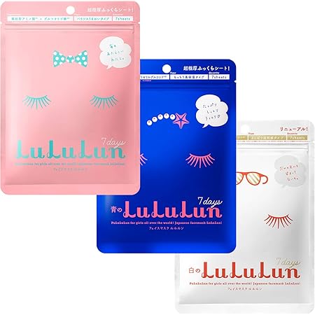Amazon 旧タイプ Web限定 フェイスマスク ルルルン お試しセット ピンクのルルルン 青のルルルン 白のルルルン 各7枚入り3種セット 21枚入 Lululun ルルルン フェイスマスク 通販