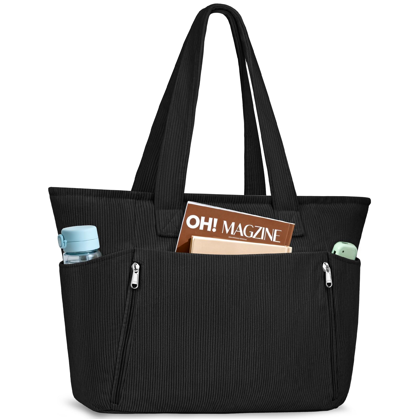 KTUEOV Bolso Mujer Grande, Tote Bag de Pana Bolsos Universidad Mujer para Portatil 15.6 Pulgadas Ligero Handbags Bolso Shopper Casual para Viaje, Trabajo, Universitarias