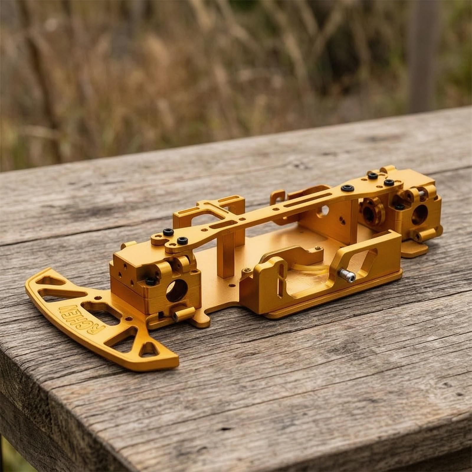 Chasis de Engranajes para Coche RC Bastidor Soporte Estructura Metálica con Múltiples Orificios y Compatibilidad de Ensamblaje Adecuada para, Oro