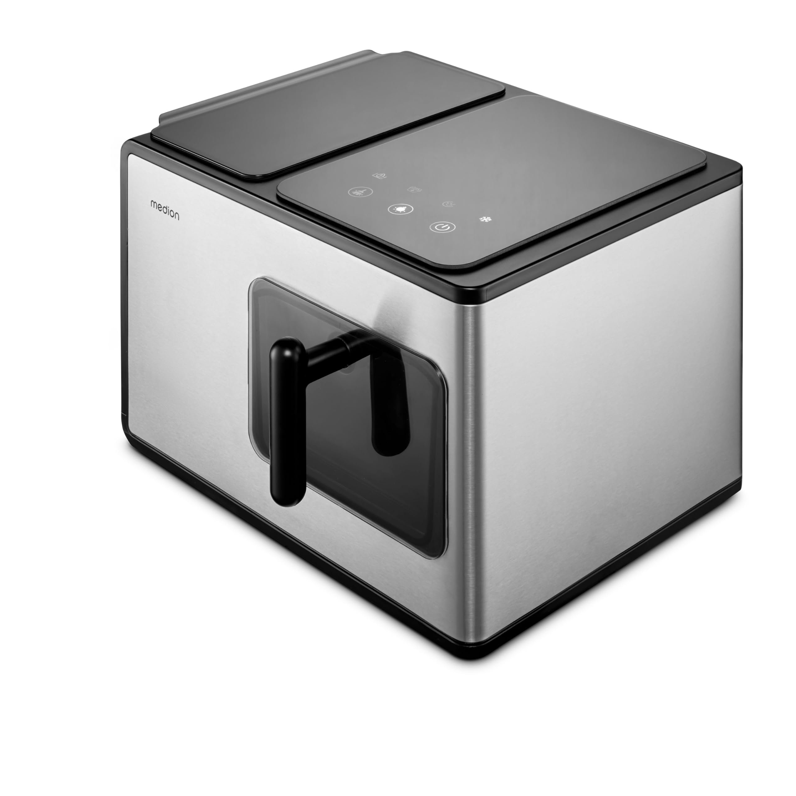 MEDION Machine à glaçons (Nugget glaçons, parfait pour boissons & cocktails, réservoir de 2 litres, jusqu'à 15kg de glaçons, temps de production court env. 5 min, panier amovible, autonettoyant, MD119