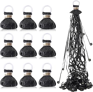 BATTIFE 10 Packs Blcak Streamer Poppers, Hand Throw Confetti Poppers, No Mess Paper Crackers for Wedding, Birthday Party, Celebrations