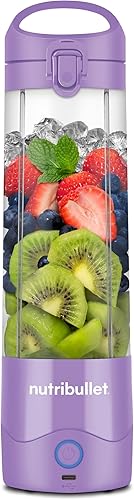 nutribullet Licuadora portátil, inalámbrica, recipiente de 20 onzas, licuadora personal, USB-C recargable, morado claro, NBPB50100LP
