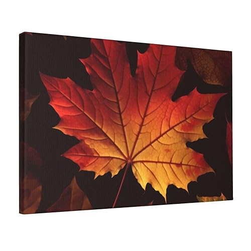 KLOPH Fall Autumn Leaves Canvas Wall Art for Living Room