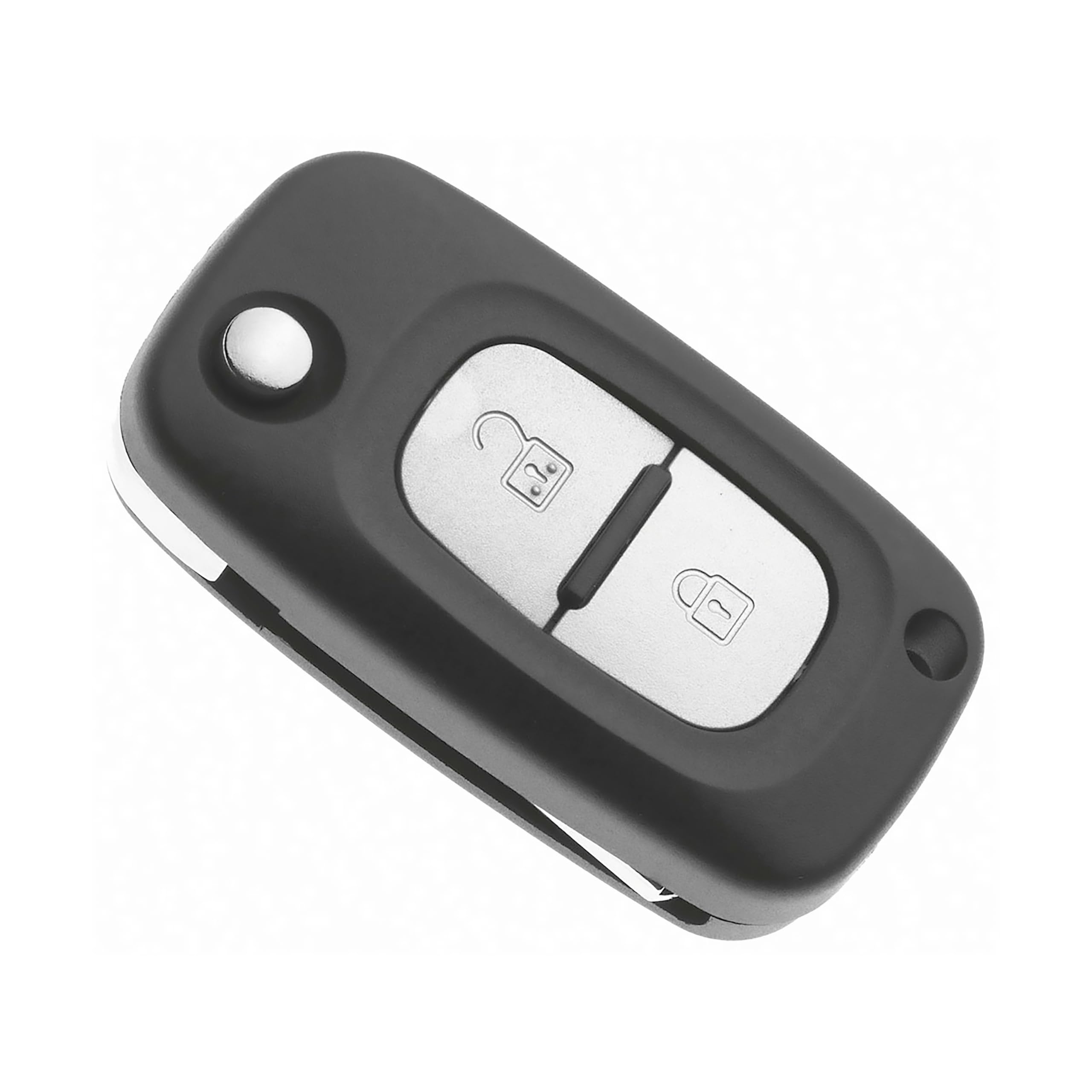 JONGO Coque Clé Pliable 2 Boutons Compatible Renault Clio, Kangoo, Twingo, Wind - Boîtier Télécommande