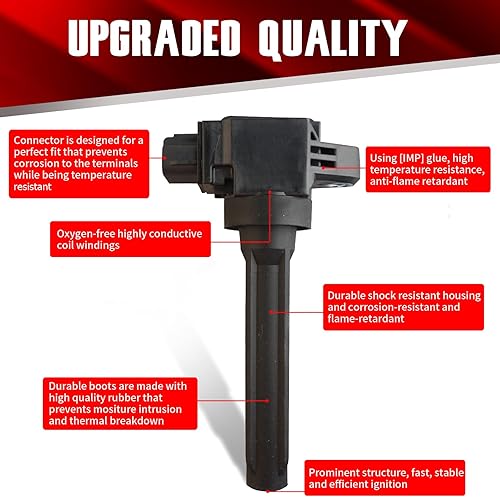 Vista 27 de Juego de 6 bobinas de encendido compatibles con Nissan Infiniti Maxima Quest Pathfinder Murano Altima Q50 QX60 FX35 3.5L V6 UF550