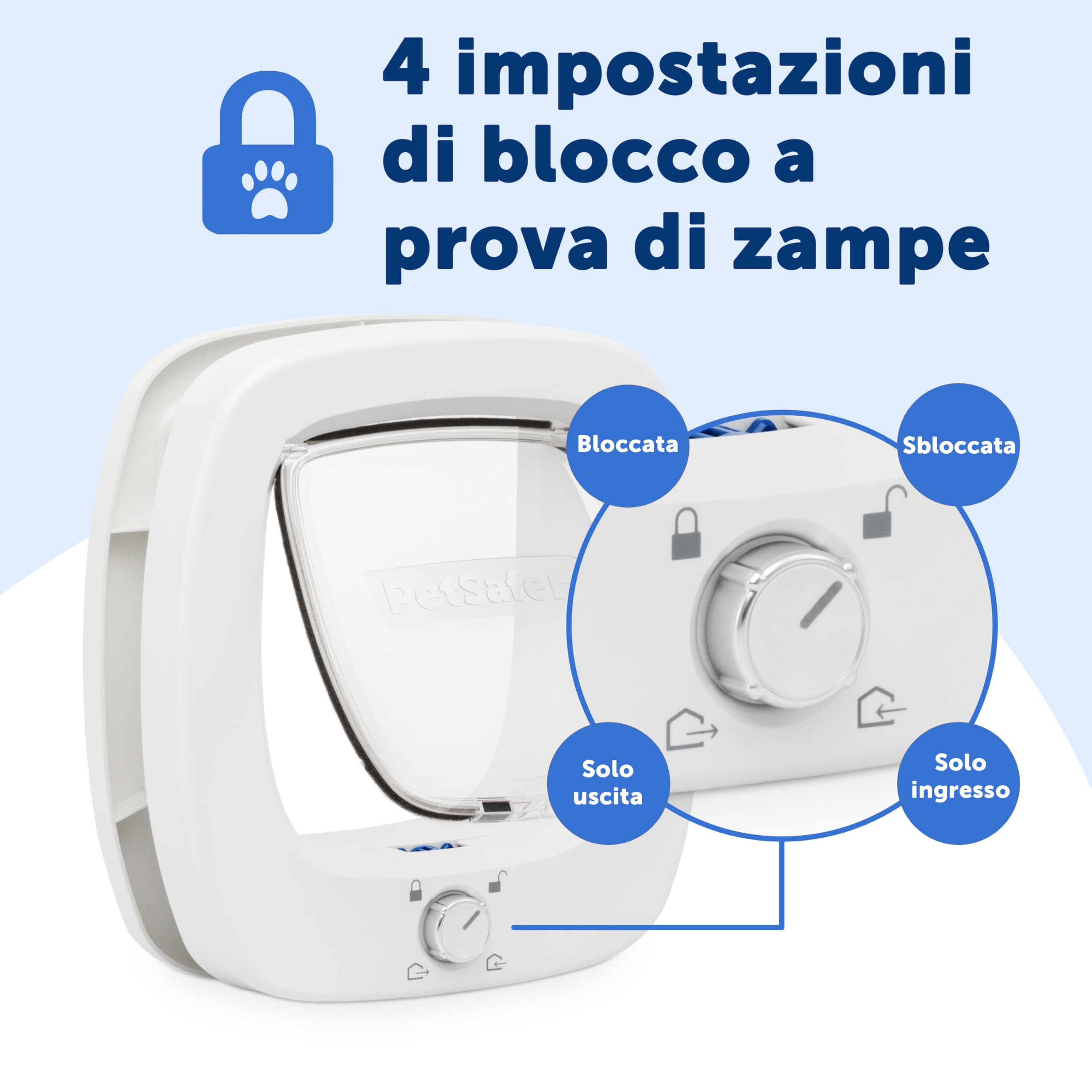 PetSafe - Gattaiola Big Cat - Porta per Animali Interna ed Esterna - Blocco a 4 Vie e Aletta a Chiusura Morbida - Per Gatti e Cani Piccoli