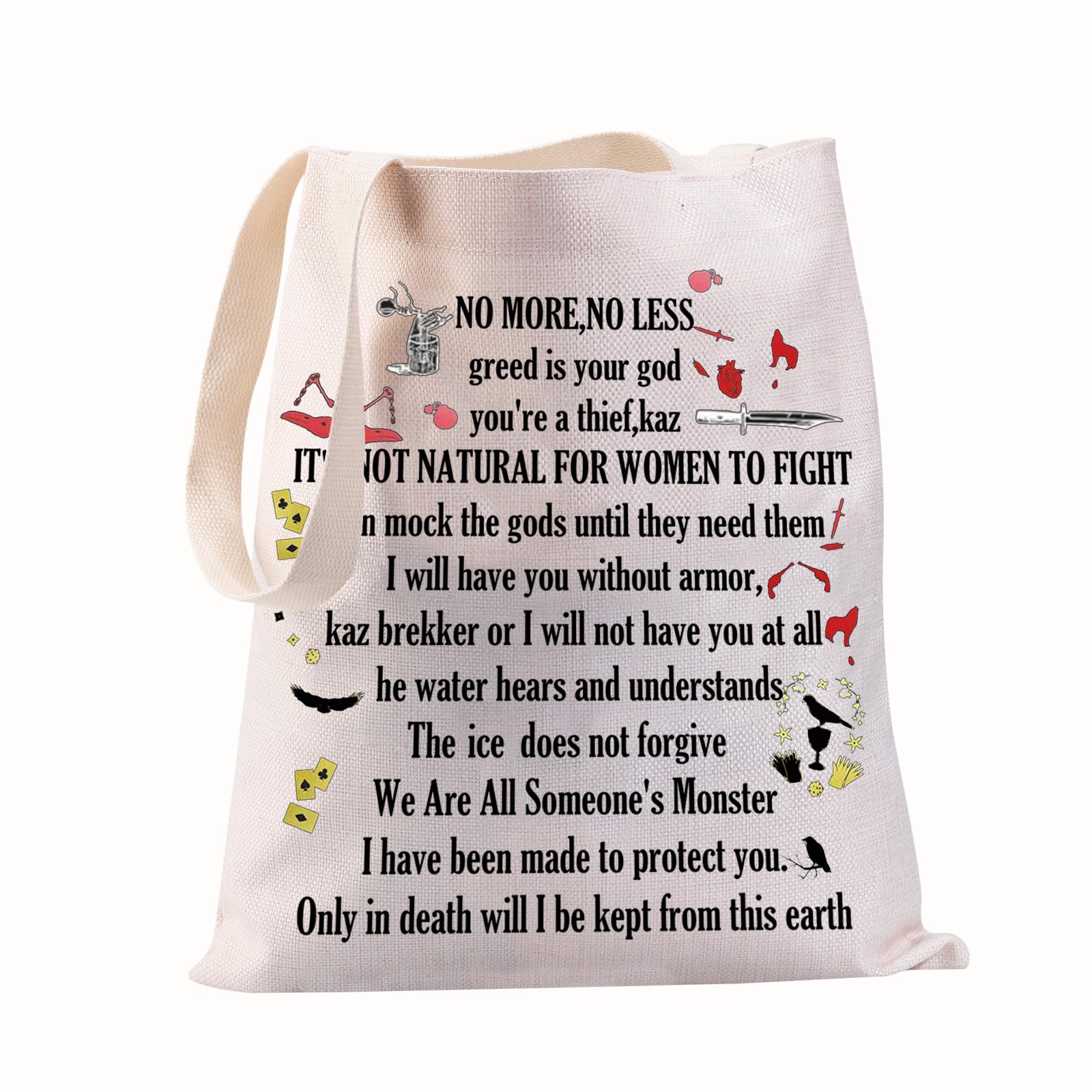 Six of Crows Character Tote Bag Crow Club Tote Six of Crows Quotes Shopping Bag Six of Crows Bookish Gift