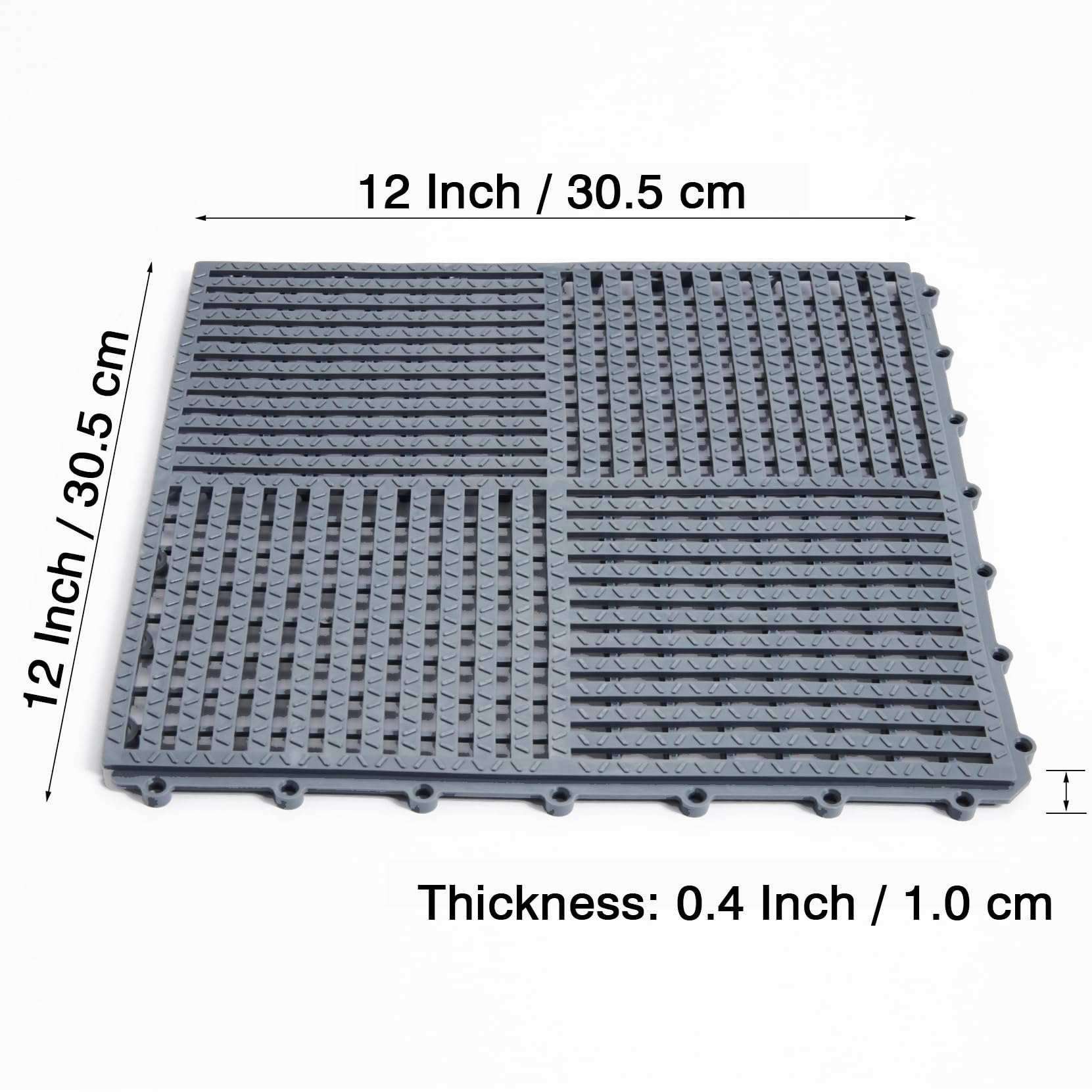 9 Pack Modular Interlocking Tiles Double Non-Slip 12"x12" Dark Gray — Amazon image 3