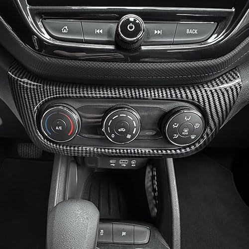 Miniatura 5 de YOUTOOCAR Cubierta de panel de botón de aire acondicionado interior con patrón de fibra de carbono compatible con Chevy Trailblazer 2020-2023