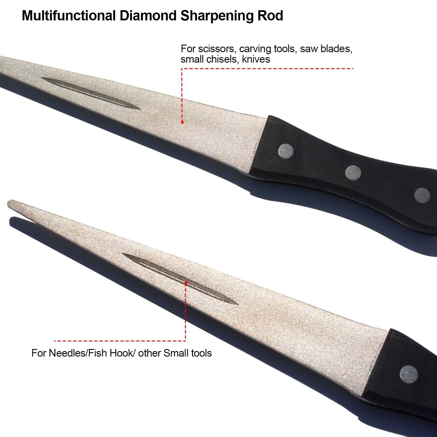 tapered diamond rod ceramic rod sandpaper dowel whetstone chamfered edge DMT tapered diamond file