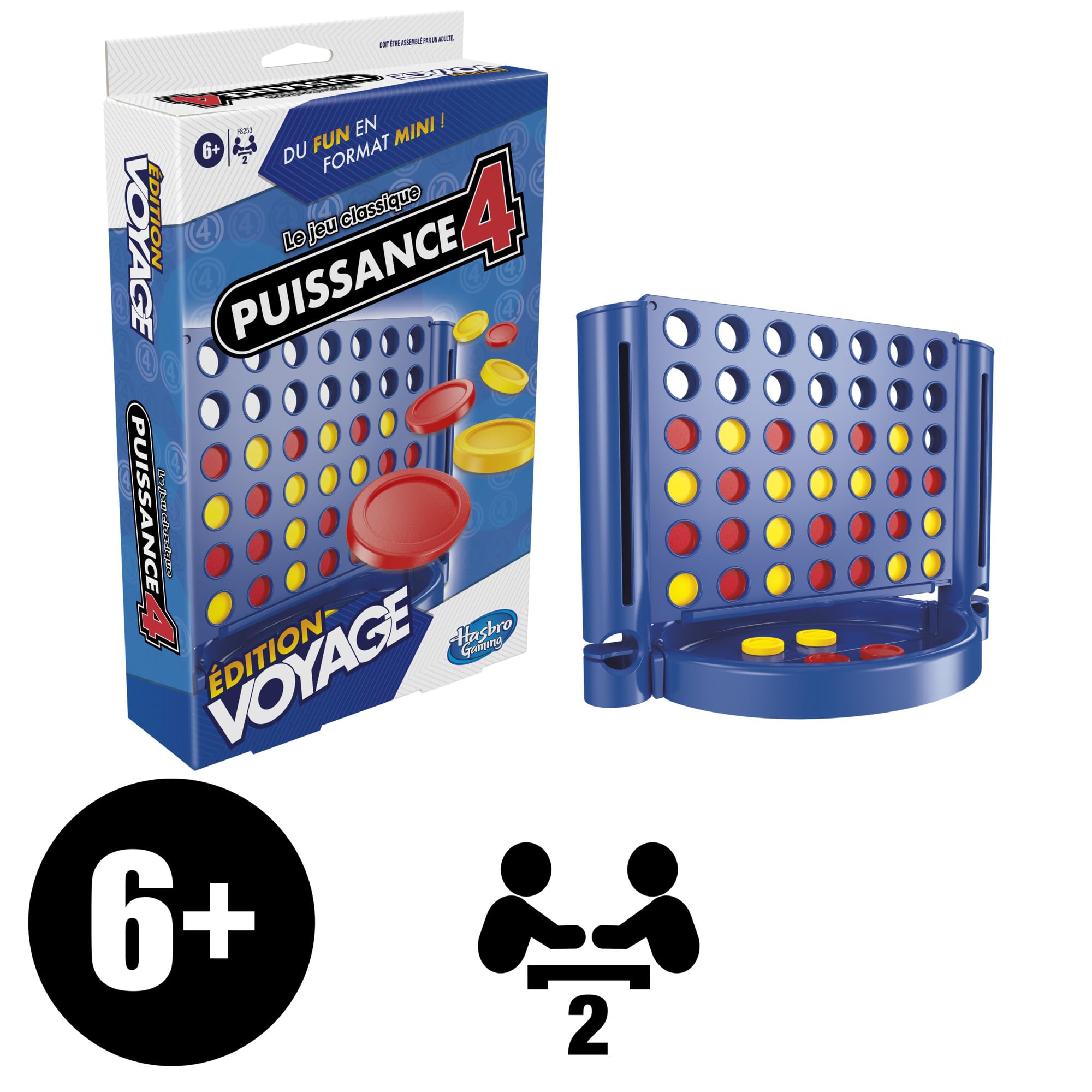 Hasbro Gaming Puissance 4 édition Voyage, Jeu de société, Portable et multijoueur, Jeux de Voyage, Jeux d'empilement pour Enfants à partir de 6 Ans - 2