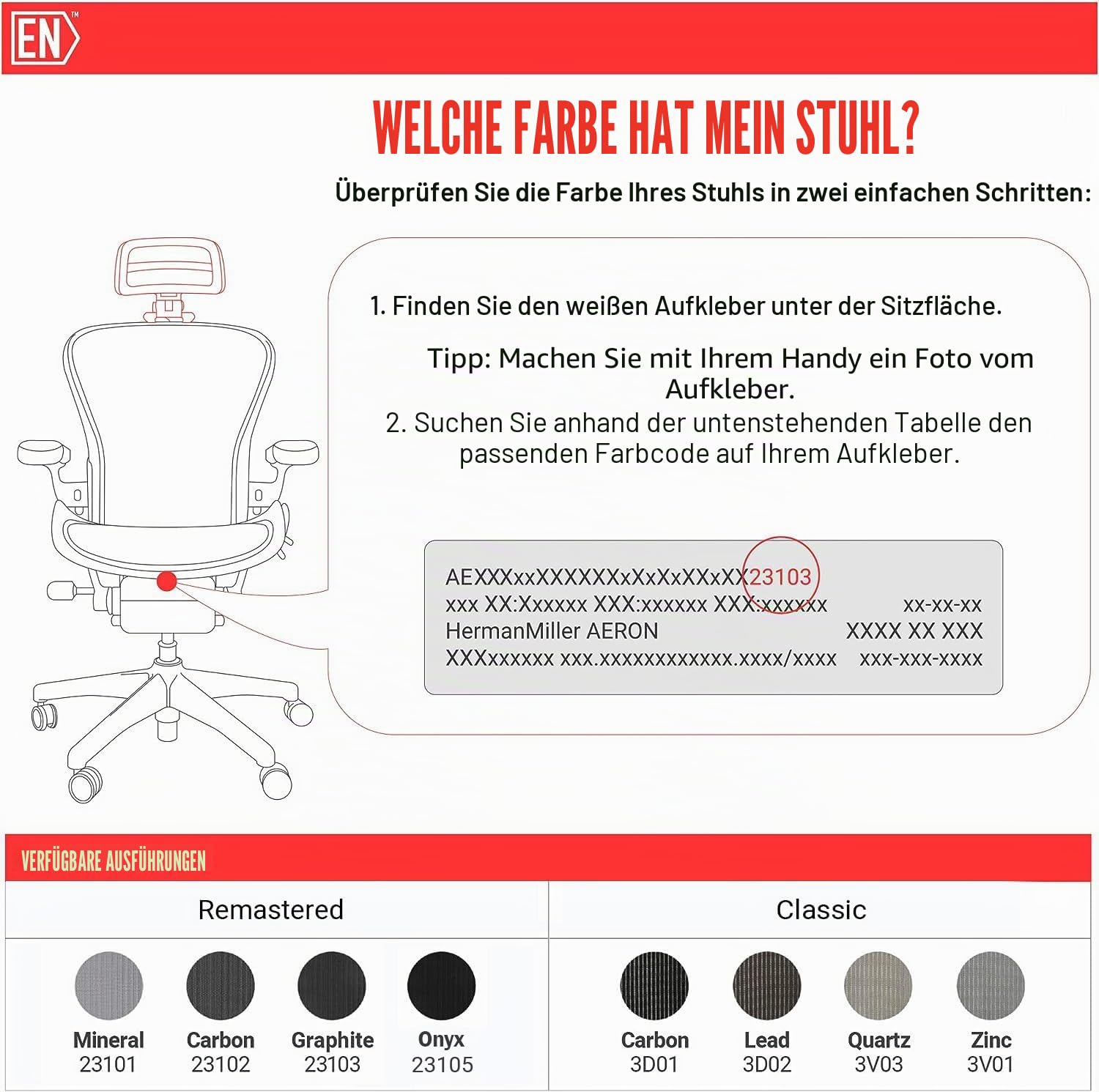 Engineered Now Die Originale Kopfstütze für den Herman Miller Aeron Stuhl H3 Mineral | Farben und Maschenbildungen passen zu dem umgestalteten Aeron Stuhl 2017 und neueren Modellen.