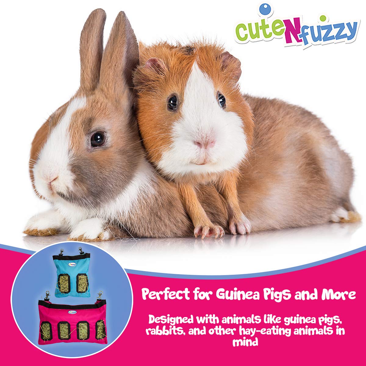 18"x11"x1.5" Small Pet Hanging Hay Bag for Guinea Pigs and Rabbits with 6 Month Warranty - image 2