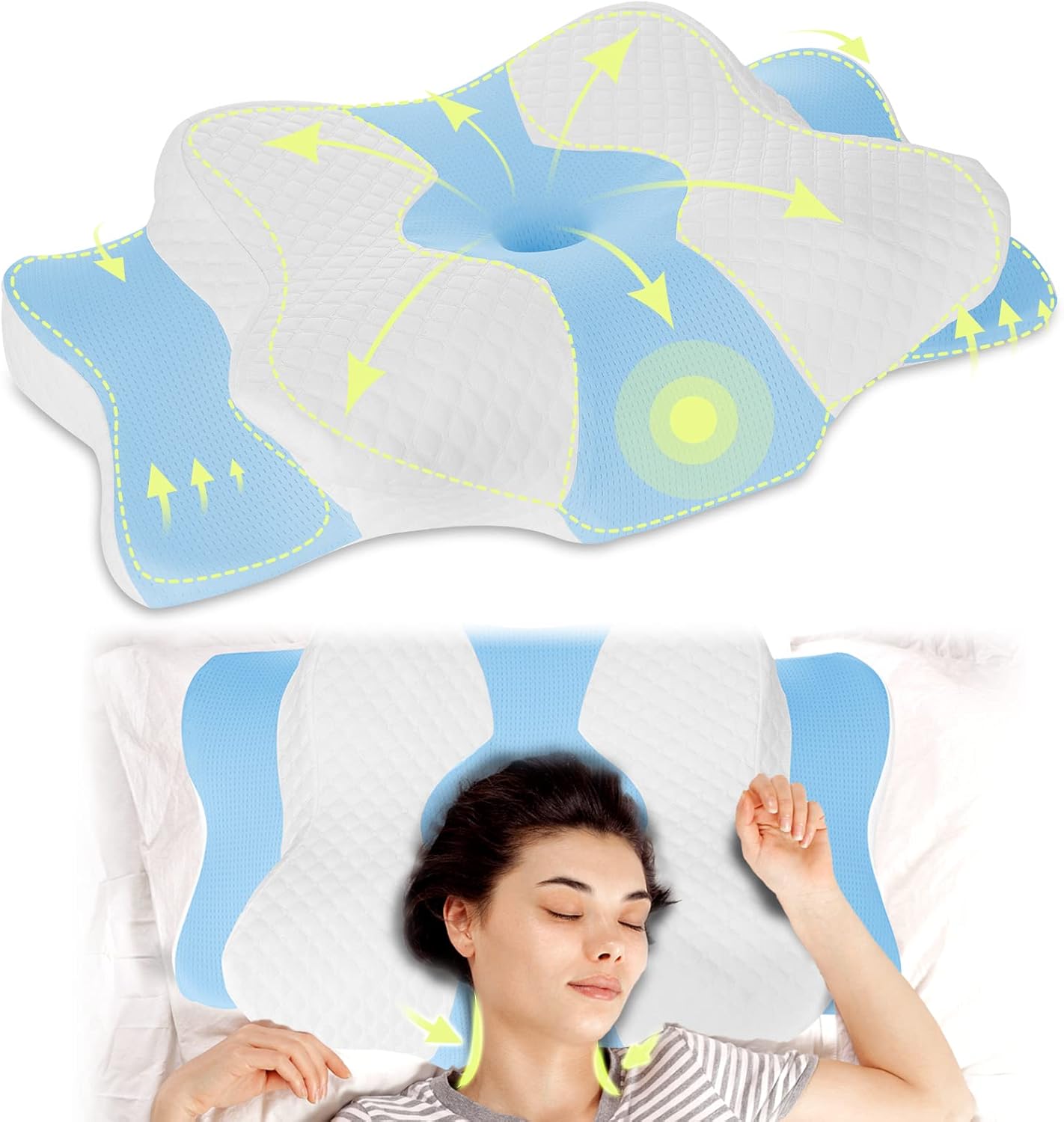Petphil Cervical Pillow for Neck Pain Relief, Memory Foam Pillow | Multifunctional Ergonomic Contour Pillows, Orthopedic Pillow, Washable Pillowcase, for Side Back Stomach Sleepers Petphil Cervical Pillow for Neck Pain Relief, Memory Foam Pillow | Multifunctional Ergonomic Contour Pillows, Orthopedic Pillow, Washable Pillowcase, for Side Back Stomach Sleepers