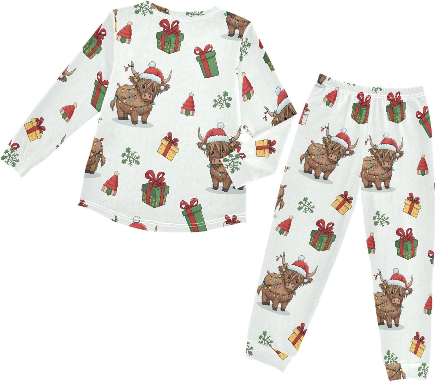 2-Piece Pajama Sets Long Sleeve Pajama Set Warm Comfy Sleepwear Nightwear Lounge Pjs 3-8T - Image 4