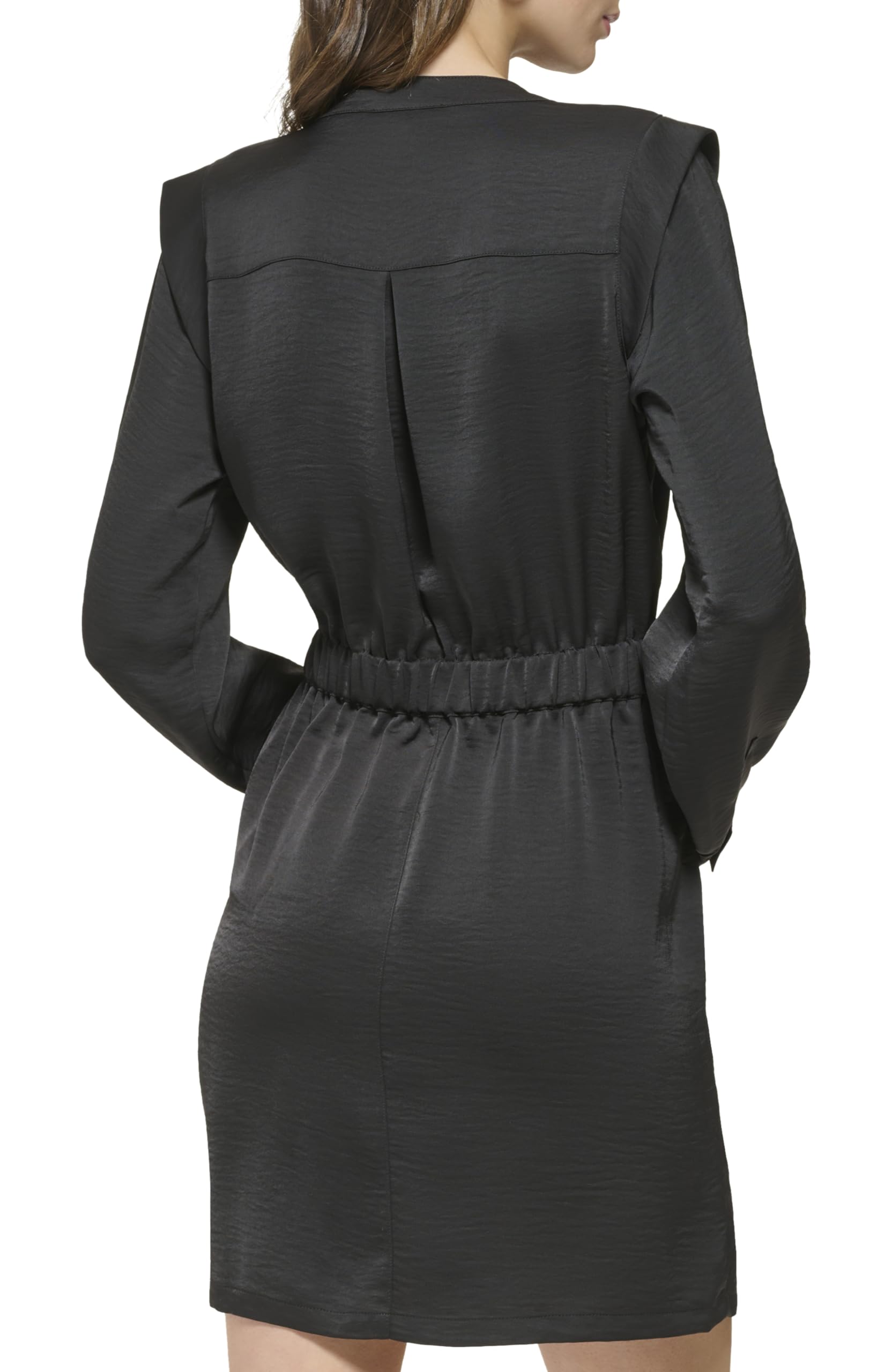 DKNY Short Button Front Long Sleeve Dress Robe Polyester
