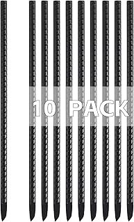 Rebar Stakes 16 Inch, 10 Pack Ground Stakes Heavy Duty with Chisel Point, Straight