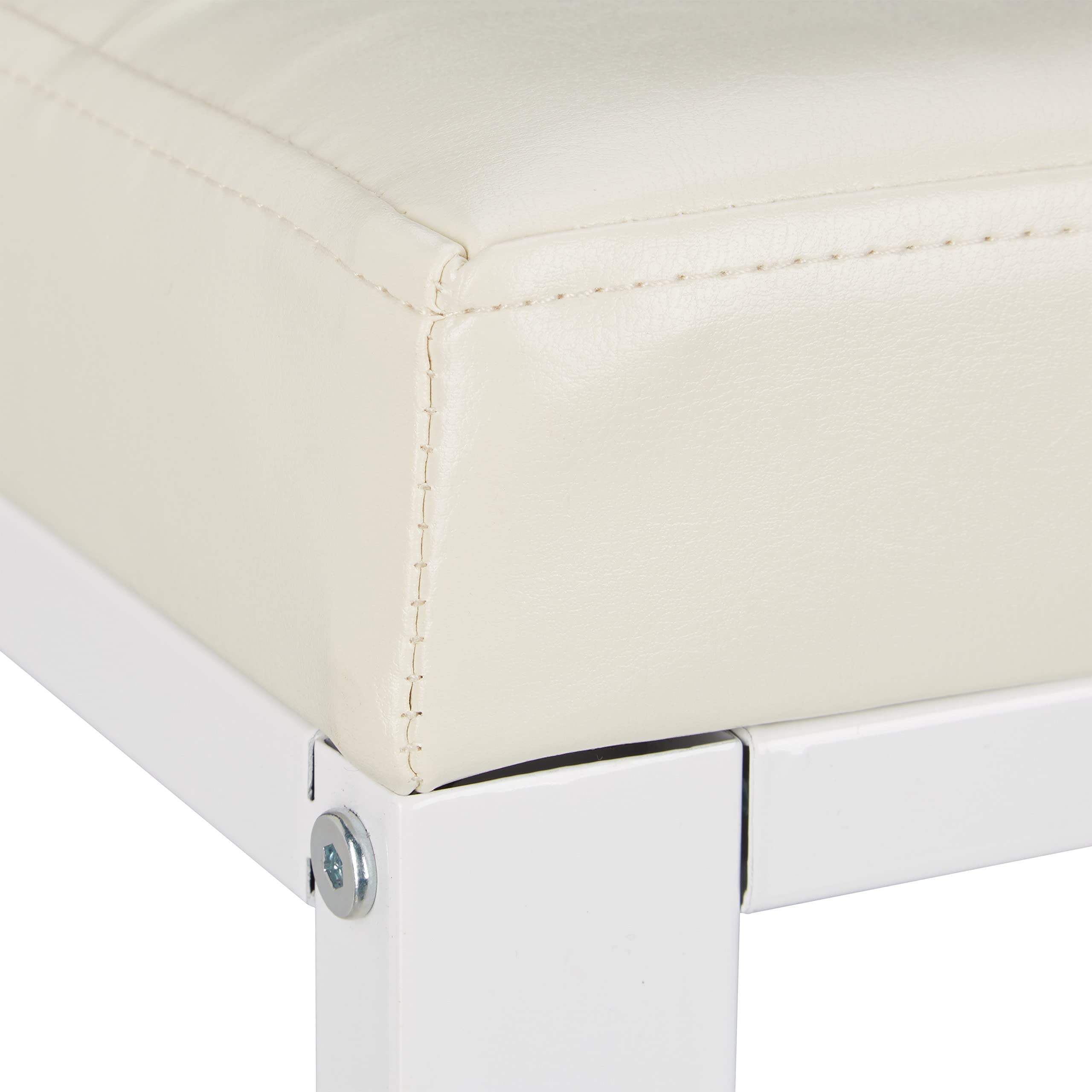 Relaxdays Panca Scarpiera con Sgabello, Seduta Imbottita, 2 Ripiani, per Bambini, HxLxP: 50 x 90,5 x 30,5 cm ca., Bianco