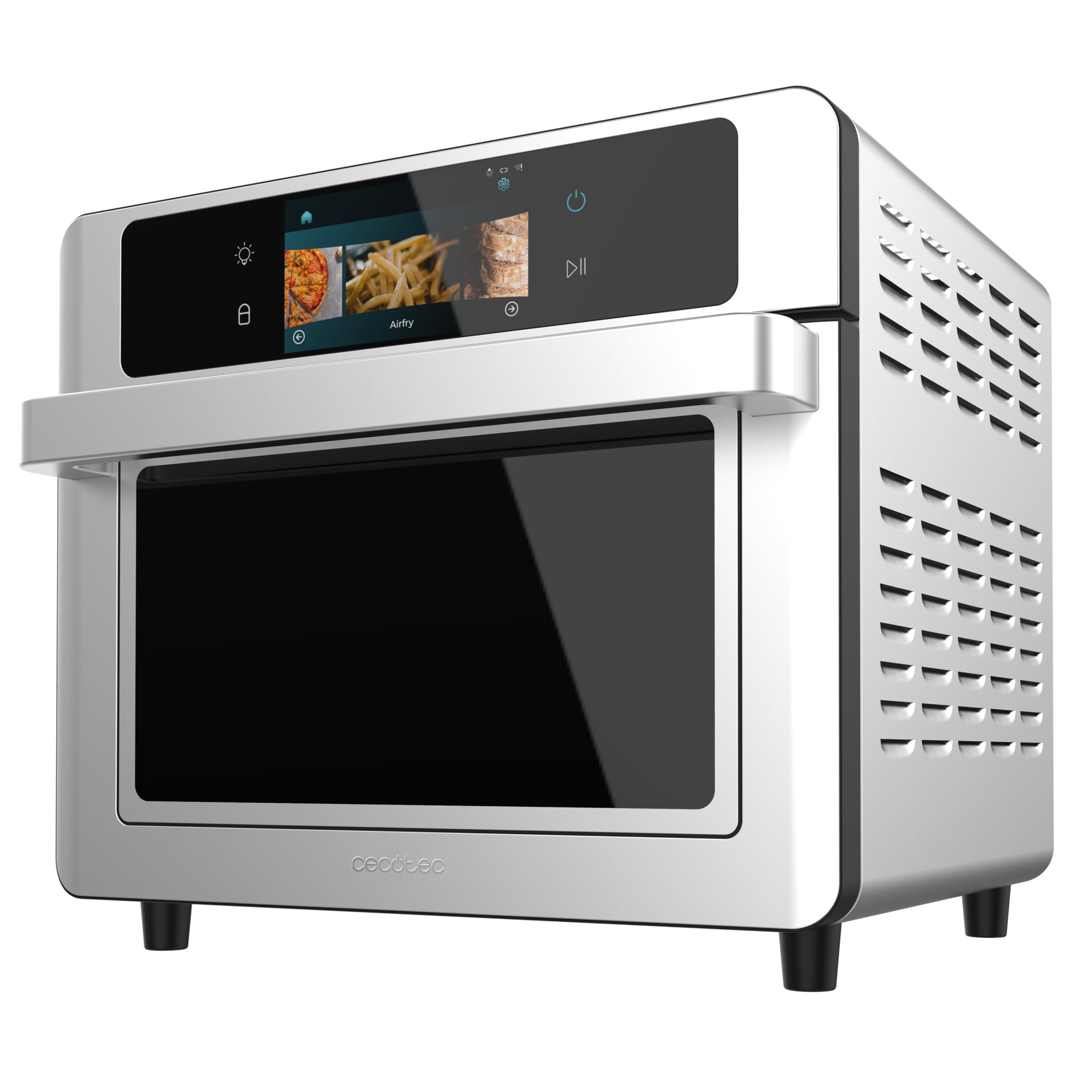 Cecotec Bake&Fry 3000 Touch Steel Connected 30L Hot Air Fryer Oven, 1700W, Touch Color Display, Connectivity, 10 Modes, Includes Frying Tray, Baking Tray, Rack and Accessories