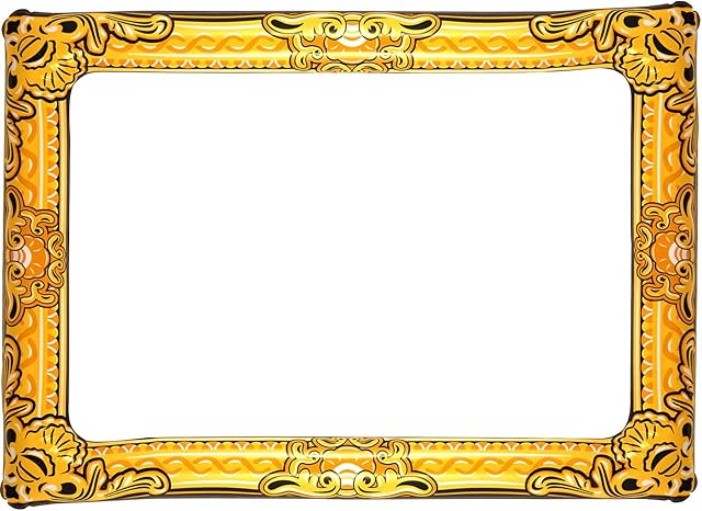Henbrandt 1x Inflatable Picture Frame in Gold 80cm x 60cm Photo Booth Selfie Frame for Birthday Celebrations Anniversary Wedding Parties Picture Perfect Inflatable Photo Frame