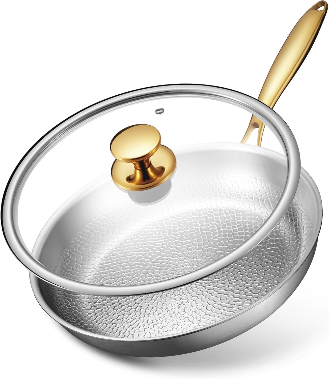 Photo 1 of Titanium Frying Pans, Ø12in with Lid, Titanium Pans for Cooking
