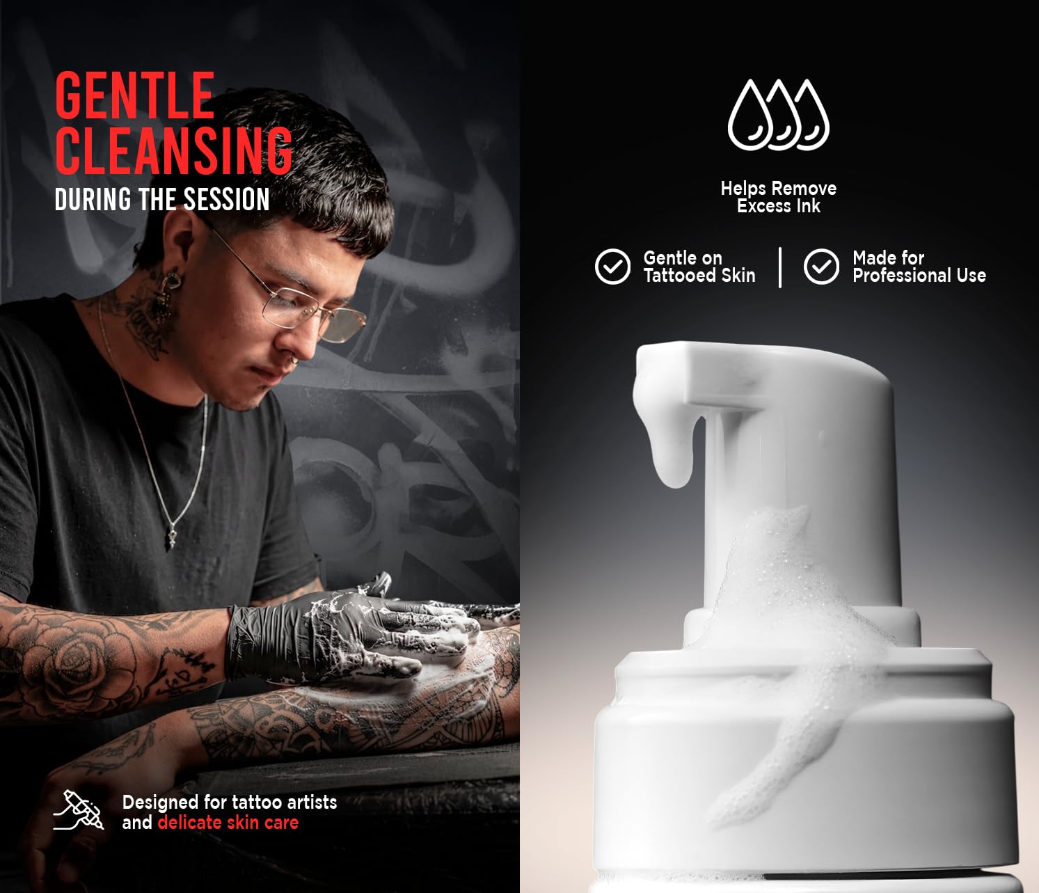 Mousse nettoyante Sang de dragon 200 ml | Soin professionnel du tatouage