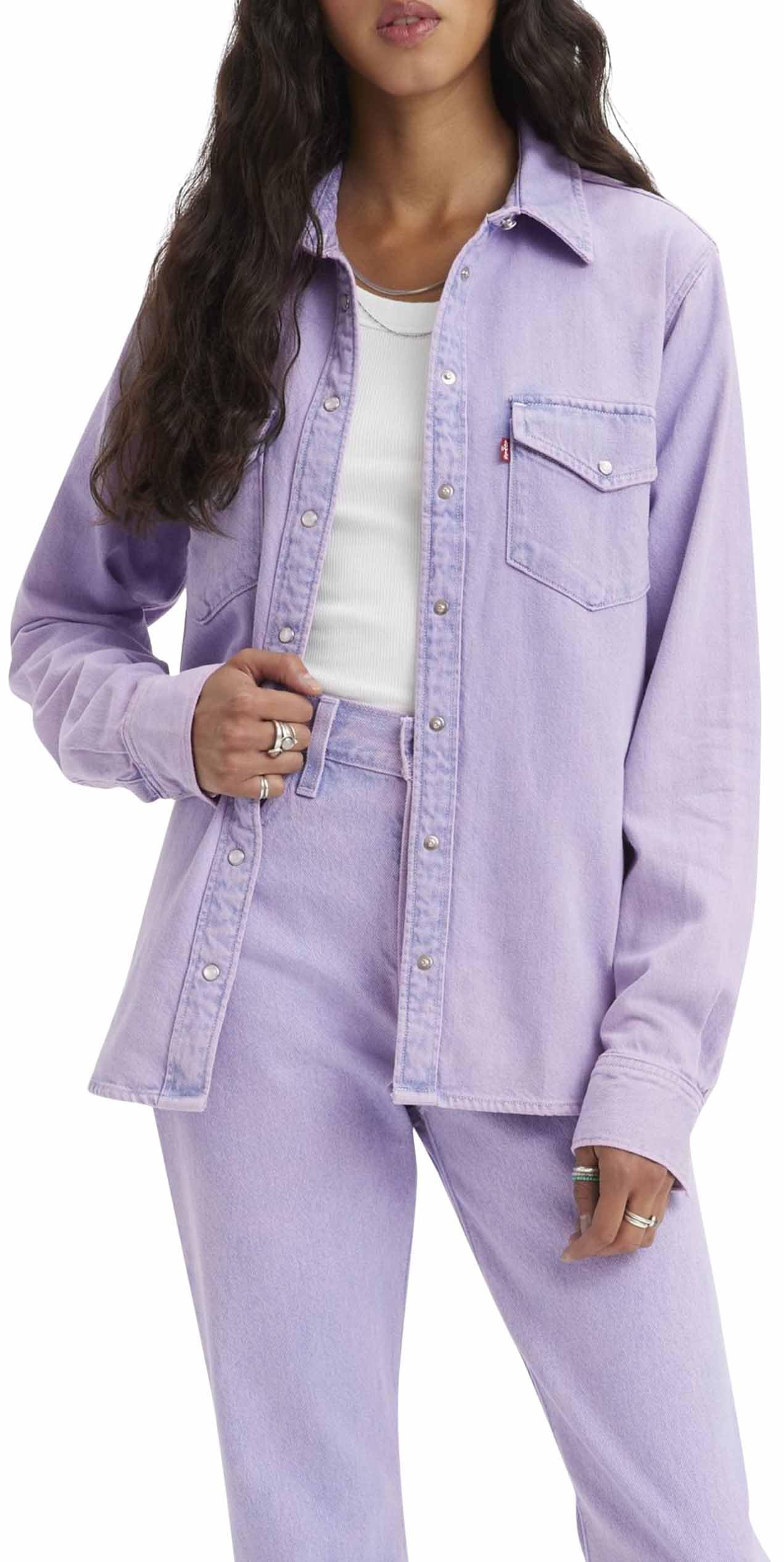Levi's Damen Iconic Western Hemd,Chroma Acid Purple Rose 2,S