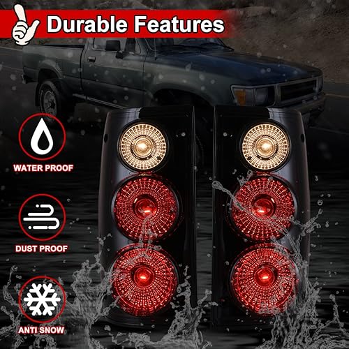 Miniatura 3 de Nixon Offroad Luces traseras para Toyota Pickup 1989 1990 1991 1992 1993 1994 1995, luces traseras de automóvil, reemplazo de montaje de 1 par