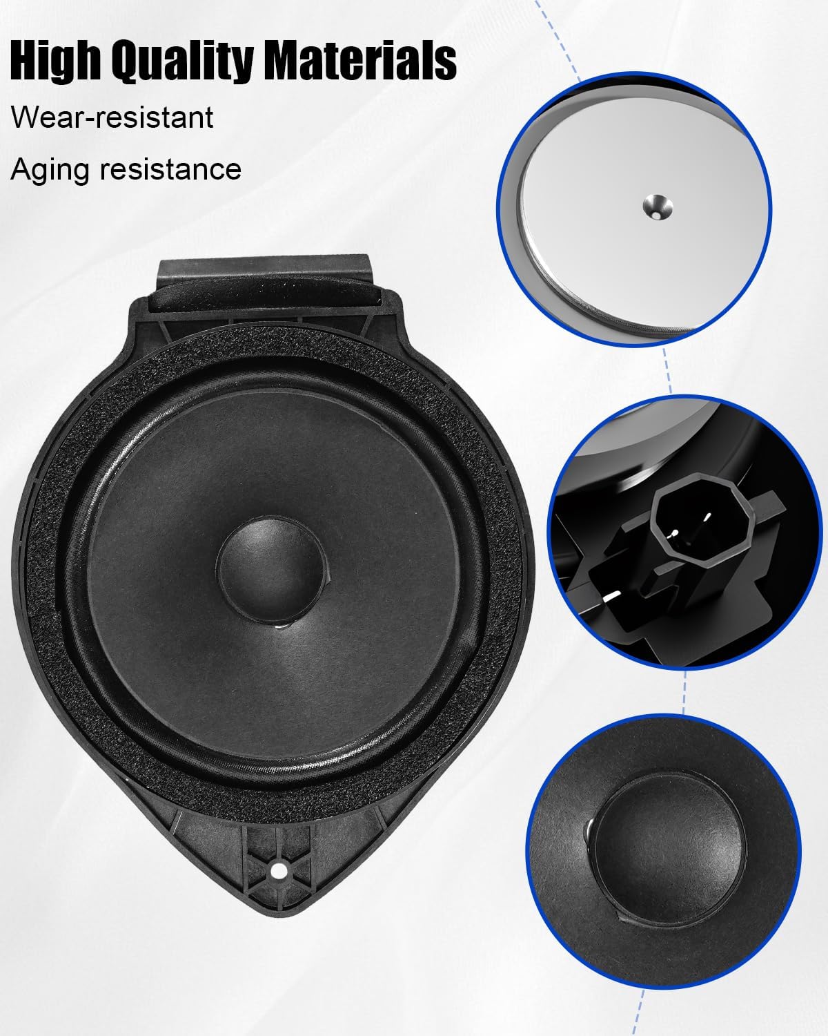 25852236 Front Door Radio Speaker Replacement Fit for Chevy Silverado and GMC Sierra 1500 2500HD 3500HD 2007–2013, Front Left/Right Car Audio Door Speaker Assembly, 1 Pack