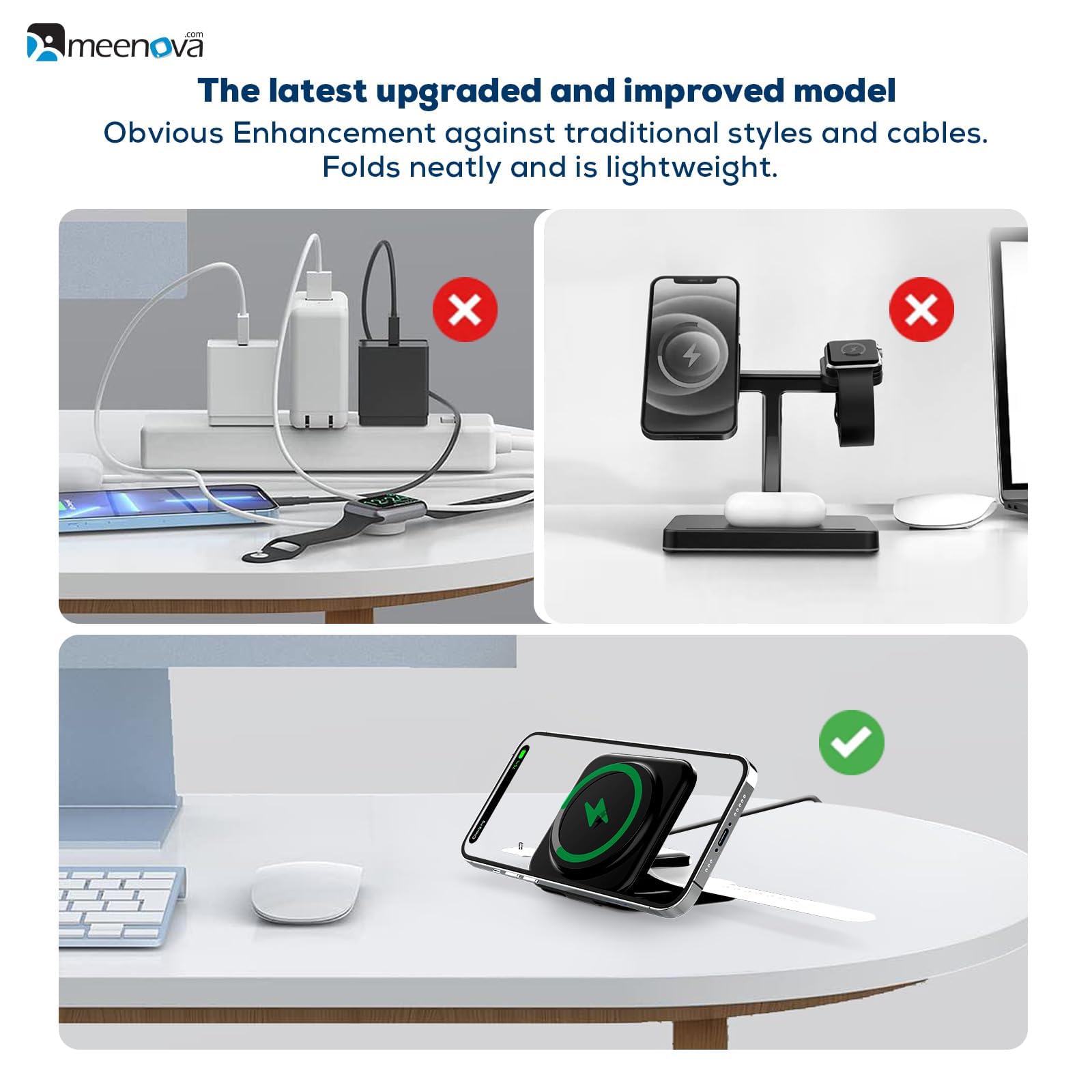 Support de chargeur 3 en 1 Mag-Safe pour iPhone, AirPods, montre