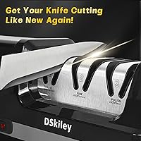 Vista 2 de Electric Knife Sharpener for Kitchen – Professional 3-Stage 100% Diamond System with 20° Precision Angle, Fast Sharpening to Restore & Polish Chef