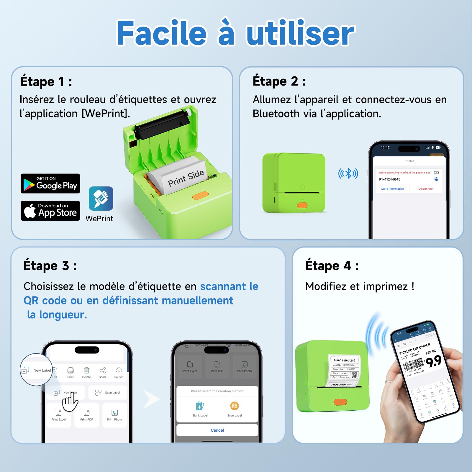Etichettatrice nastro P1 Stampante termica da 2 pollici Stampante per etichette di spedizione Bluetooth portatile Creatore di adesivi Etichettatrice Uso domestico, ufficio, scuola