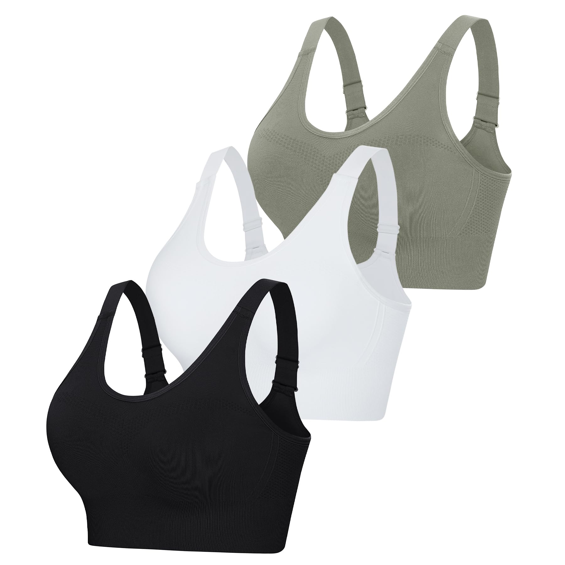 Top Palestra Donna Reggiseno Sportivo con Spalline Larghe Regolabili Schiena Reggiseni Sportivi Supporto Medio-Alto Running, Fitness, Yoga S-XL