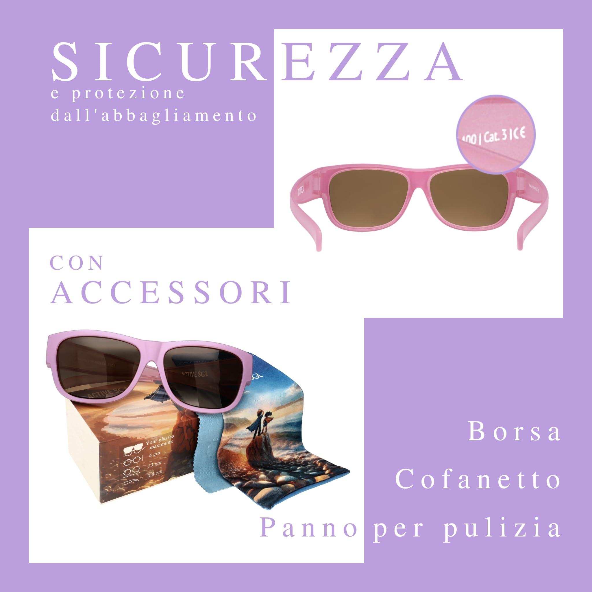 ActiveSol Occhiali da Sole Sovrapponibili Hero Eyes per Bambini, 5-10 anni, Polarizzati, UV400