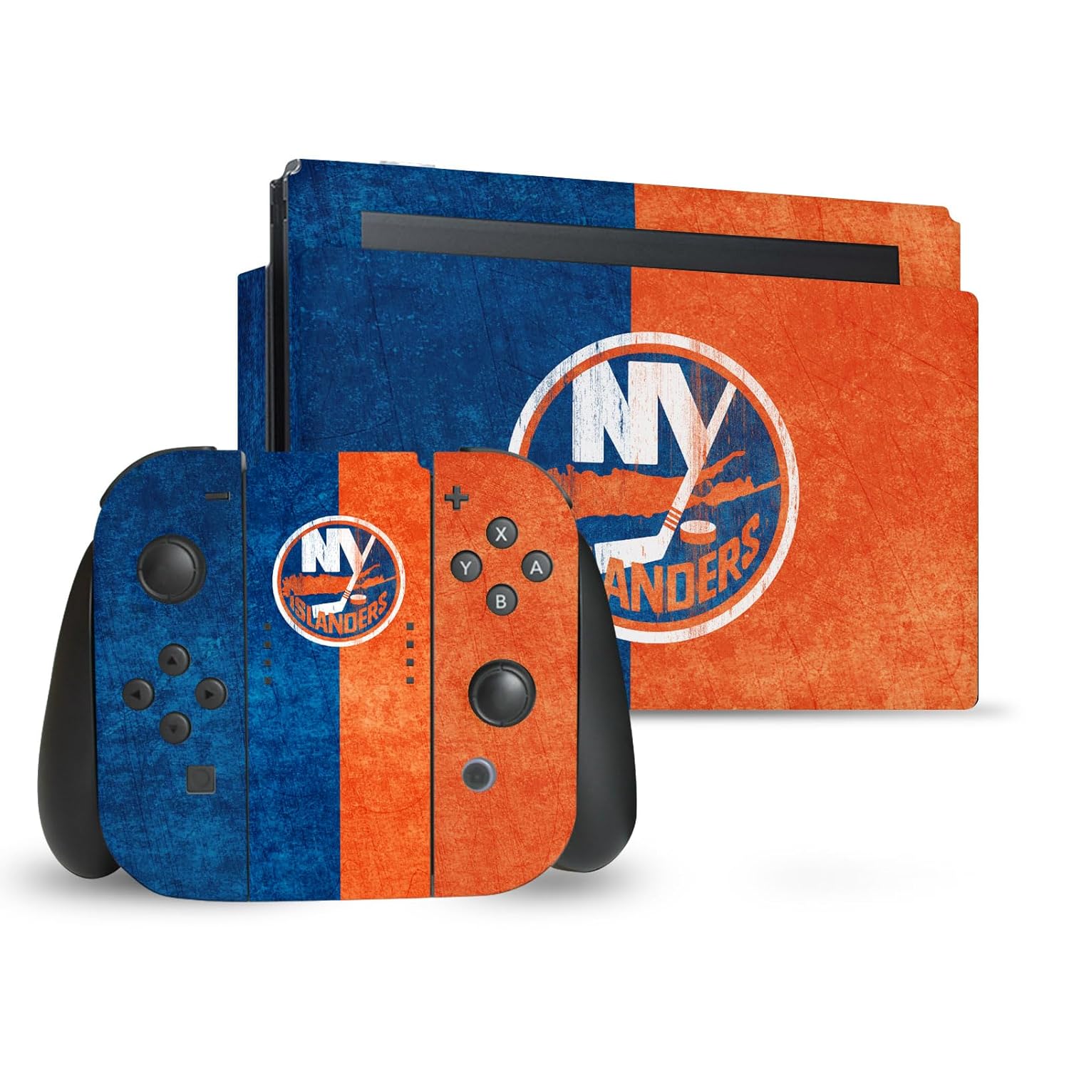 Head Case Designs Officially Licensed NHL Half Distressed New York Islanders Vinyl Sticker Gaming Skin Decal Cover Compatible With Nintendo Switch Console & Dock & Joy-Con Controller Bundle