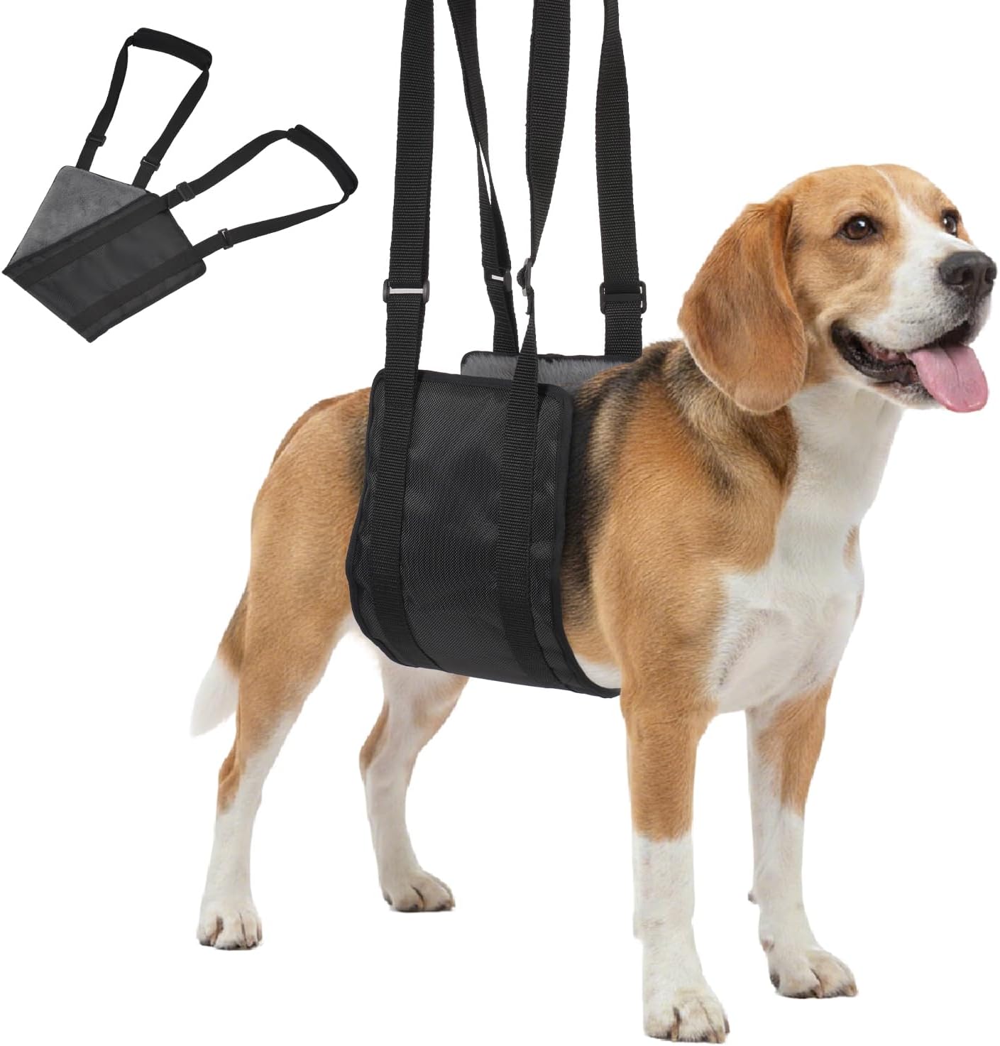 Adjustable Dog Lift Harness,Portable Dog Sling for Back Legs,Lift Support and Rehab Harness,Weak Hind Legs, Senior,Injured Dogs, Disabled Dogs, Etc.Black,S