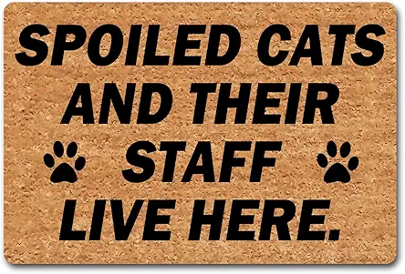 Funny Welcome Monogram Novelty Gift Doormat Spoiled Cats...