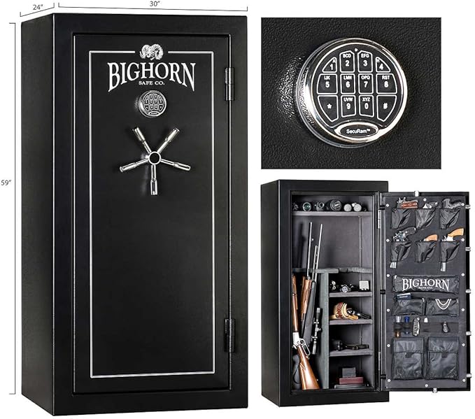 Bighorn Safe 24 CuFt 70 min Fire Protection 59”H x 30”W x 24”D